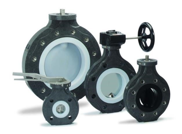Химический поворотный затвор с корпусом из полимера ChemValve (серия CST-K)